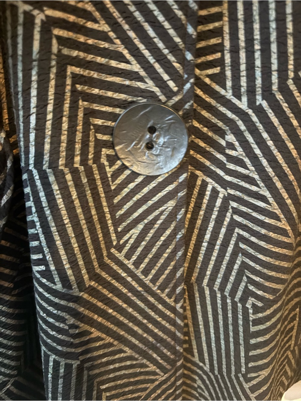 IC Collection By Connie K- Black and Gold Ombré Geometric Button-Front Tunic - Picture 5 of 5